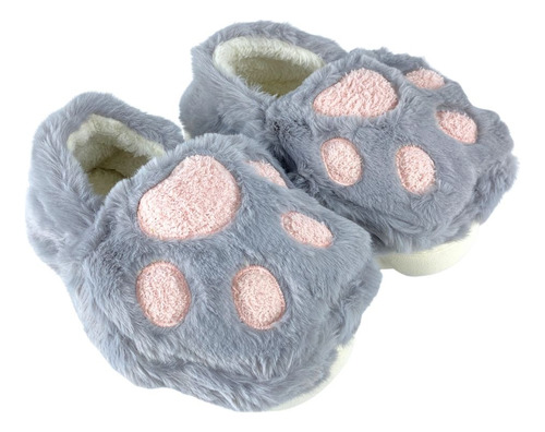 Pantuflas Babuchas Huella De Gato Cómodas Para La Familia