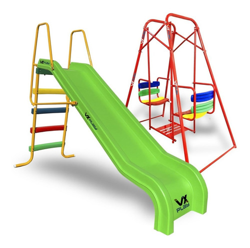 Combo Infantil Hamaca + Tobogan 4 Escalones Pvc Vxplay