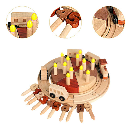 Tren De Madera Para Tartas De Cumpleaños, Juguete