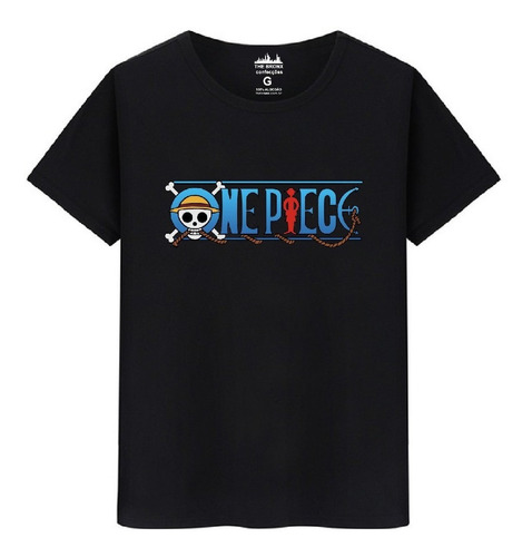 Camiseta Masculina Algodão Premium One Piece Logo Anime Geek