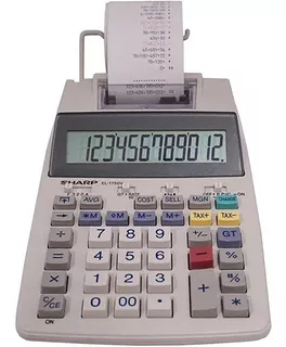 Calculadora Impresora Sharp El-1750v 12 Digitos Con Fuente Color Blanco