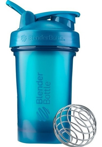 Blender Bottle Vaso Mezclador 20 Oz Azul Con Tapa Abatible