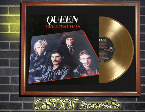 Queen Greatest Hits Tapa Lp Firmada Y Disco Oro Enmarcados