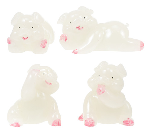 Figuras De Animales En Miniatura Luminous Sixi Pig Decorate,