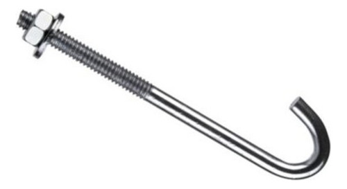 Gancho J 8x175mm Para Alambre Tejido Tuerca Y Arandela