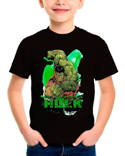 Polera Estampada 100%algodón Niño Hulk Avengers Exclusivida1