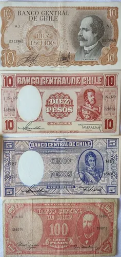 7 Billetes Chile Surtido F A Xf (bb80 (Usado)