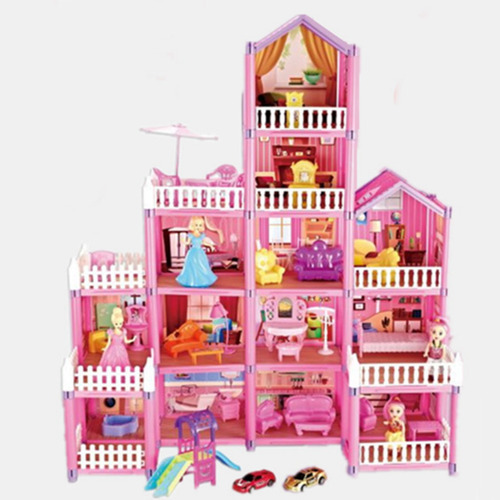 Casita Casa De Muñecas Castillo De Princesa Diy Con Muebles