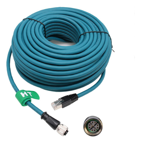 Cable Ethernet De Red M12 Codificado En X 8 Pines Hembra A R