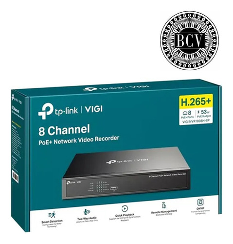 Nvr Tplink Vigi 1008h-8p 8 Canales 8mp Poe+