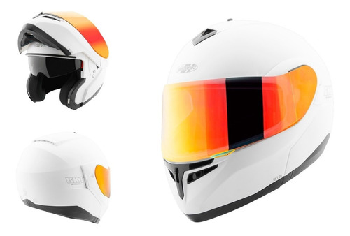 Casco Joe Rocket Abatible Rkt 20 Ion Blanco + Mica Iridium