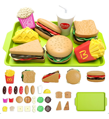 Set Hamburguesas Juguete De Comida Para Niños