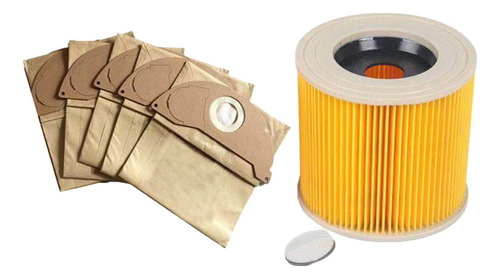 Filtro De Cartucho De Aspiradora Con 5 Bolsas De Polvo Para