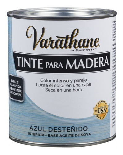 Tinta Para Madera Varathane Azul Desteñido 946 Cc