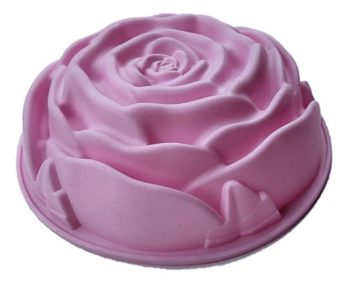 Molde Silicona Forma Torta Rosa Grande Gelatina Postres