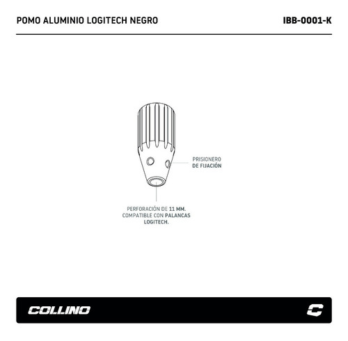 Pomo Collino Formula Sim Negro Para Logitech G29 C