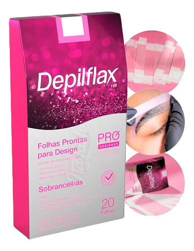 Folhas De Cera 20un Depilação Facial Sobrancelhas Depilflax