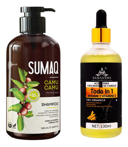 Shampoo Sumaq Camu Camu + Aceite Capilar De Jengibre