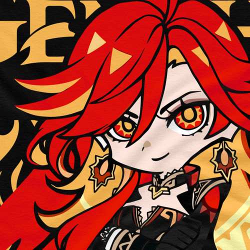 Playera Anime Genshin Impact Mavuika Chibi Letras Ama Dtf