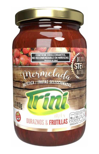 Mermelada Durazno - Frutilla Trini C/stevia Sin Tacc X 410 G