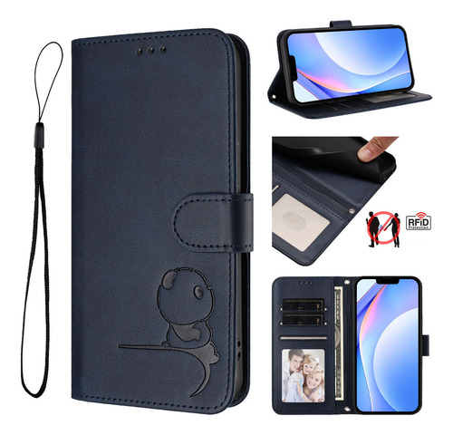 Funda Para Teléfono Inteligente Honor X9 X9a X9b X9c, Ranura Para Tarjetas Panda, Funda Tipo Cartera