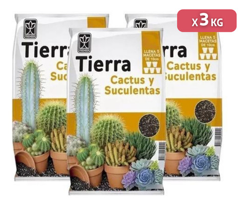 Sustrato Abono Tierra De Cactus Y Suculentas X 3kg