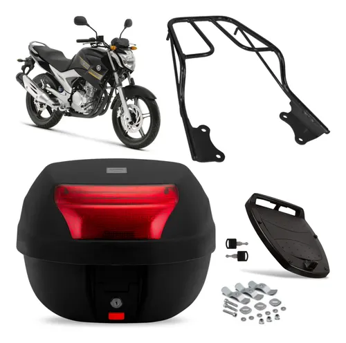 Kit Baú De Moto Fazer 250 + Suporte Bau Bagageiro 2005-2017 | Frete grátis