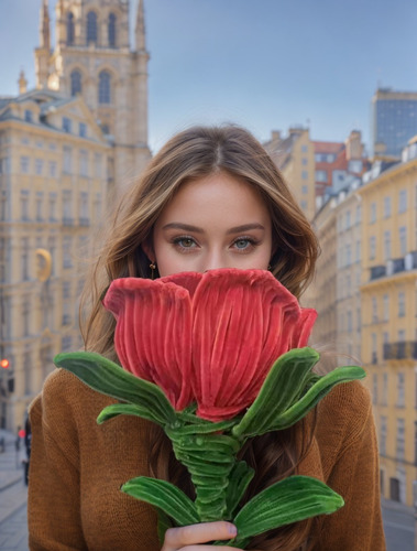 Flores Crochet Ramo De Girasol Hilo Niuniu Rosa
