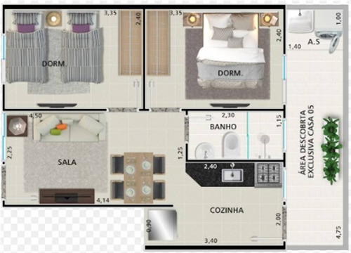 Imagem 1 de 2 de Casa, 2 Dorms Com 39.11 M² - Vila Sonia - Praia Grande - Ref.: Blv74 - Blv74