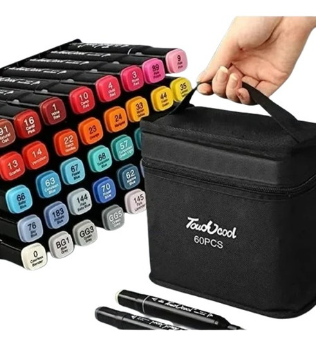 10 Sets Marcadores 60 Colores Doble Punta Pincel Mayoreo