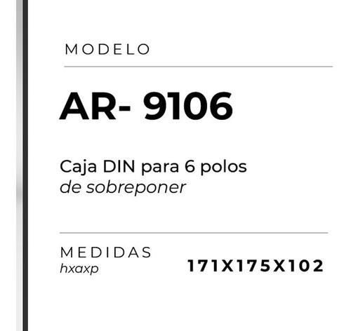 Imagen 2 de 7 de Caja Para Termica 6 Modulos Aplicar Variplast Armony