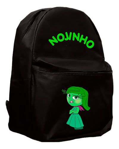 Mochila Escolar Nerd Bags Emoção Nojinho Divertidamente Cor Preto Desenho Do Tecido Geométrico
