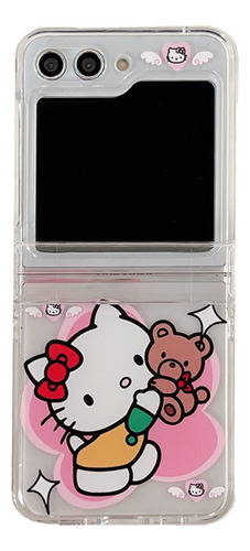 Founda For Samsung Z Flip 3,4,5 Cute Hello Kitty 1pc