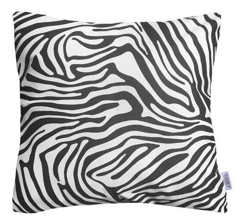 Cojín Decorativo Diseño Zebra Blanco Negro 50x50 Con Relleno