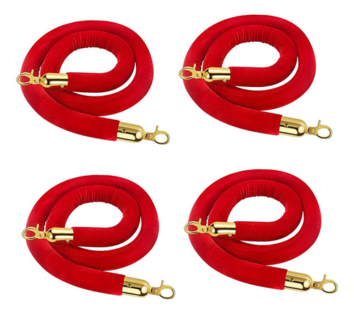 De Poste De Terciopelo De 150cm/59 Pulgadas, Cuerda De Rojo