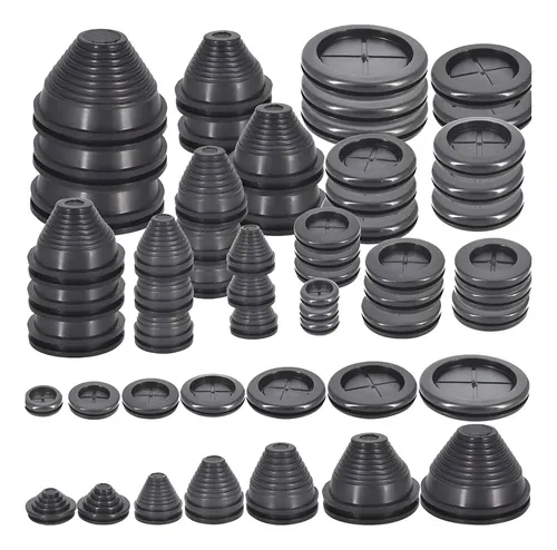 100 Piezas De Ojales De Goma Pasacables - Sur Tido De Tamaños (5 A 20mm) Para Protección De Cables