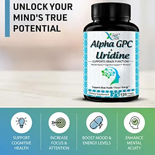 Alpha Gpc 600mg Uridina 300mg 120cap X Gold Health