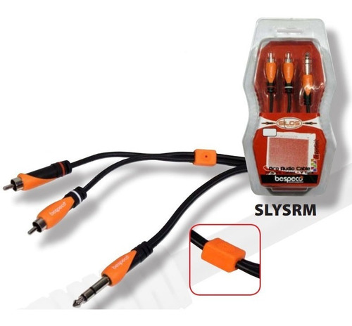 Imagen 1 de 3 de Cable Bespeco 2 Rca A Plug 6.5st. 1.80. M.blister Sellado
