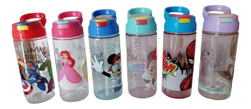 Botella Switch 400ml Bombilla Licencias Spiderman Mickey