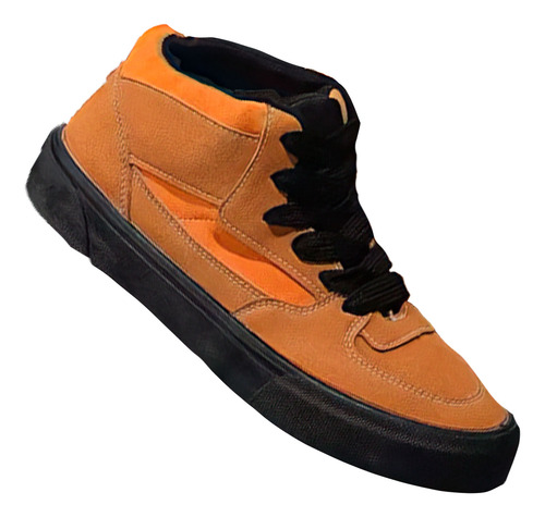Zapatillas Hombre Modelo Skater Caña Alta Naranja 7644