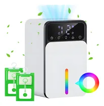 Comprar Cddgl Deshumidificador Para Humedad Cuarto Táctil 1.2l Rgb 3 Modos Deshumidificador Eléctrico Blanco Color White Dehumidficador Apto Para Uso En Interiores
