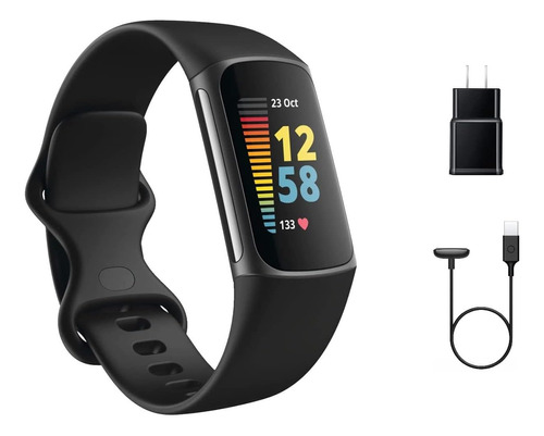 Fitbit Charge 5 Advanced Fitness & Health Tracker Bundle Con