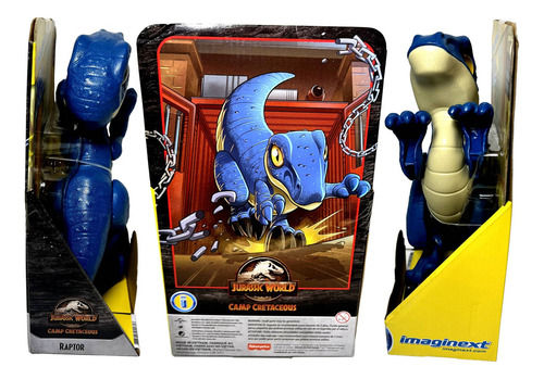 Brinquedo Boneco Articulado Imaginext Dinossauro Raptor - Azul - Jurassic World - Fisher Price