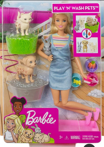Barbie Baño De Perritos Cambian De Color Y Accesorios