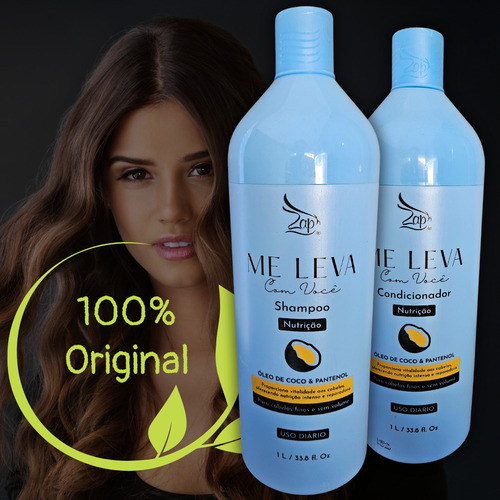 Kit Shampoo E Condicionador Óleo De Coco E Pantenol 1l Zap