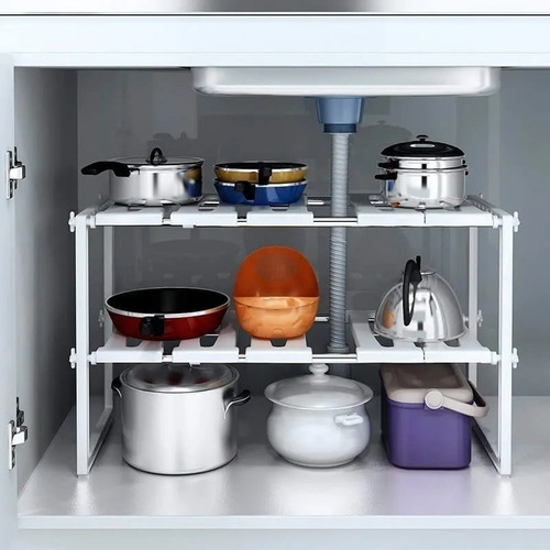 Imagen 1 de 7 de Estante Ajustable Organizador Multiuso Cocina Baño Closeth