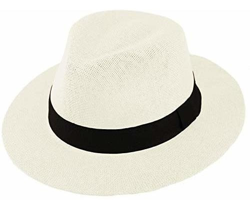 Sombrero De Verano Unisex Panama Derby Fedora Ancho 2-3 - 8 