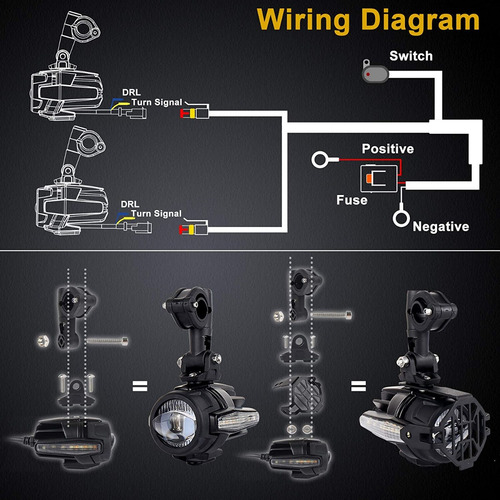 Faros Led Bmw R1200gs Adv F800g + Luz Giro + Kit Completo