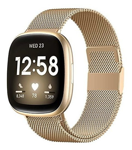 Banda Acero Inoxidable Fitbit Versa 3 4 - Dorado