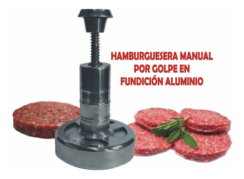Hamburguesera Manual X Golpe Fundición Aluminio 12 Cm Diámetro